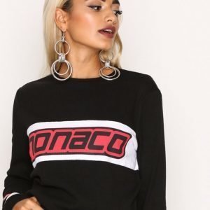 Missguided Jersey Crop Top Pitkähihainen Paita Black