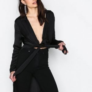 Missguided Knotted Front Blouse Juhlapaita Black