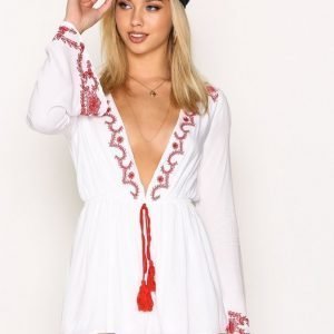 Missguided Lace Harness Bikini Top Playsuit White