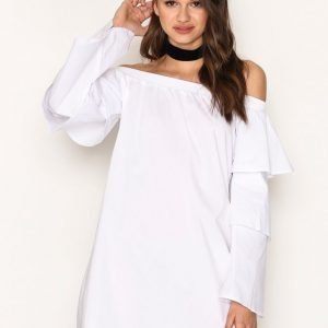 Missguided Layer Sleeve Bardor Dress Loose Fit Mekko White