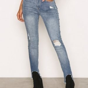 Missguided Mid Rise Skinny Jeans Farkut Blue