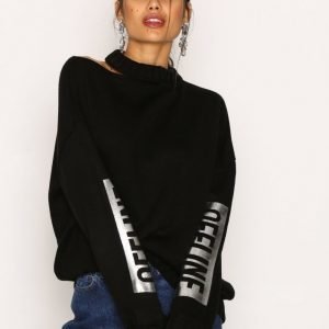 Missguided Off Line Oversized Jumper Neulepusero Black