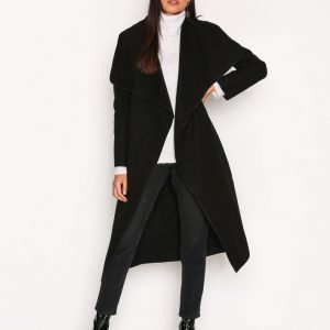 Missguided Oversized Waterfall Jacke Pitkä Takki Black