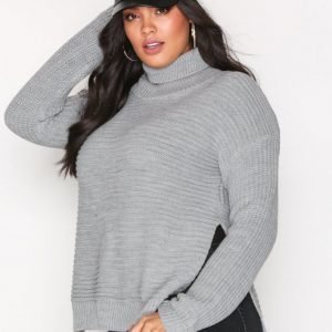 Missguided Roll Neck Knitted Jumper Neulepusero Grey