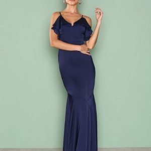 Missguided Strappy Frill Detail Maxi Dress Maksimekko Navy