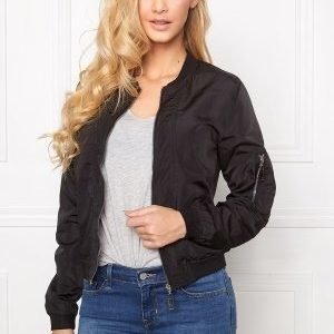 Mixed from Italy Front Zip Bomber Jacket Black