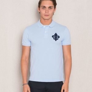 Morris Logo Pique 54 Light Blue