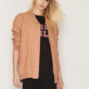 Moss Copenhagen Miro Cupro Bomber Takki Mocca Mousse