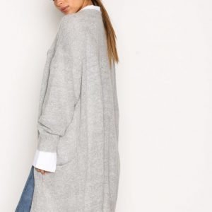 Moss Copenhagen Vogue Mohair Long Cardigan Neuletakki Light Grey Melange