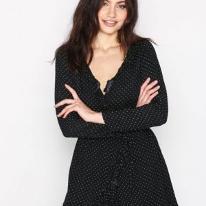 Motel Polka Skater Dress Skater Mekko Black