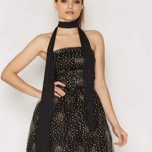 Motel Sisley Prom Dress Skater Mekko Gold Glitter