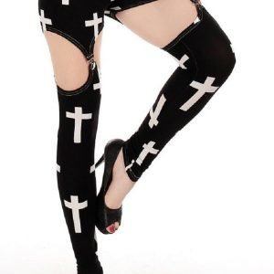 Mustat ristikuvioiset garter leggingsit