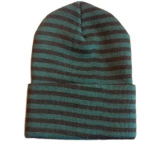 Mössa Beanie Unisex Grön Randig