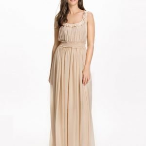 NLY Design Smock Long Dress Creme