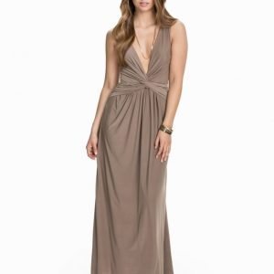 NLY Eve Deep Jersey Knot Dress Beige