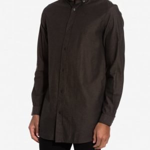 NLY MAN LA Long Shirt Kauluspaita Tummanharmaa