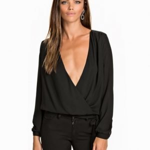 NLY Trend Overlapped Bow Blouse