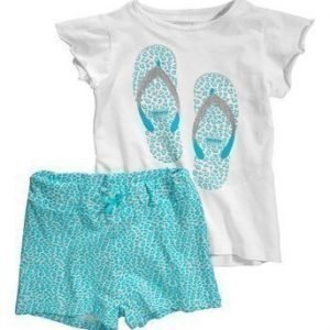 Name it Paita+shortsit Zicombis Valkoinen Aqua