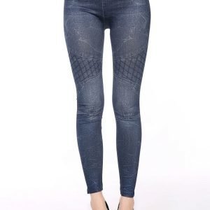 Net blue jeans print leggings