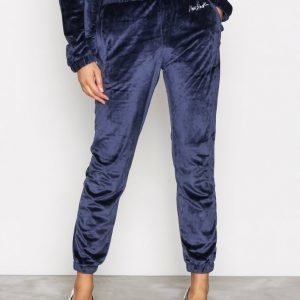 New Black Velour Tracksuit Pants Housut Navy