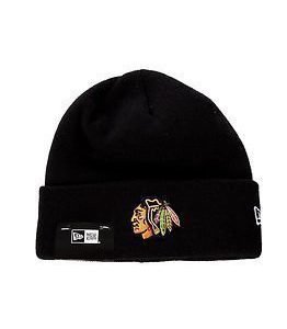 New Era Basic Cuff Knit Nhl Chicago Black Hawks Black