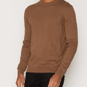 New Look Basic Cotton Crew Pusero Light Brown