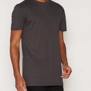 New Look Basic Longline Tee T-paita Charcoal