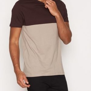 New Look Blocked Tee T-paita Wine