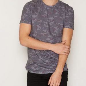 New Look Distressed Camo Longline T-paita Blue