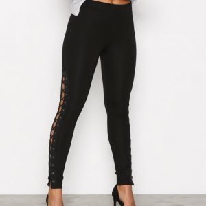 New Look Eyelet Lace Up Pants Housut Black