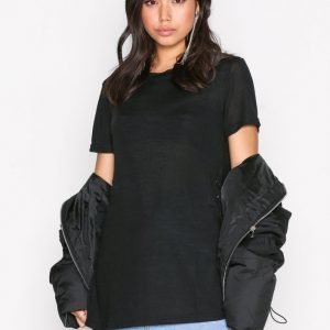 New Look Eyelet Side Ll Tee T-Paita Black