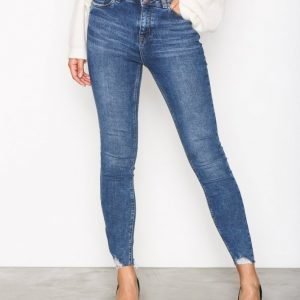 New Look Fray Hem Skinny Jeans Farkut Blue