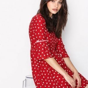 New Look Jersey Ruffle Dress Skater Mekko Red