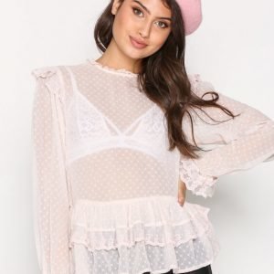 New Look Lace Frill Blouse Juhlapaita Beige