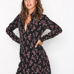 New Look Lace Up Back Shirt Dress Pitkähihainen Mekko Black