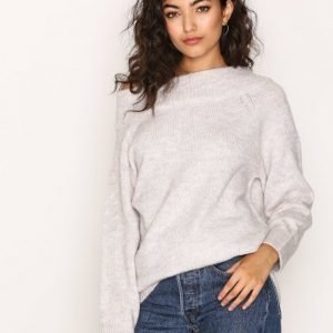 New Look Longline Bardot Jumper Neulepusero Pale Grey