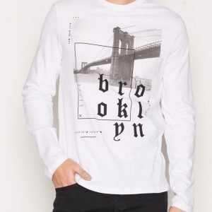 New Look Ls Brooklyn Print Tee Pusero White