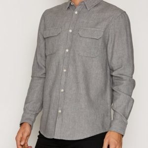 New Look Ls Db Pkt Waffle Kauluspaita Pale Grey