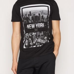 New Look New York Monochrome T-paita Black