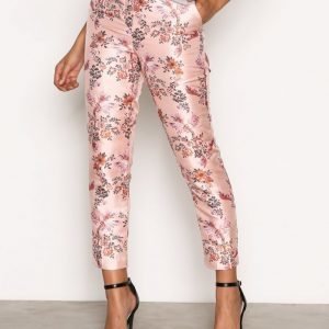 New Look Oriental Jacquard Trousers Housut Pink