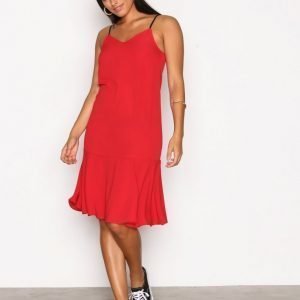 New Look Peplum Hem Midi Slip Dress Loose Fit Mekko Red