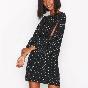 New Look Polka Dot Tunic Dress Pitkähihainen Mekko Black