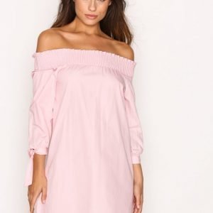 New Look Poplin Bardot Dress Skater Mekko Pink