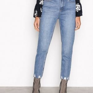 New Look Ripped Mom Jeans Loose Fit Farkut Blue