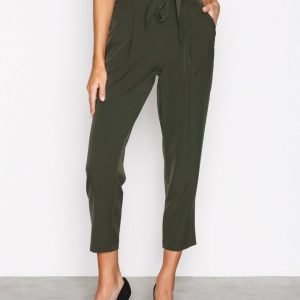 New Look Tie Waist Trousers Housut Dark Green