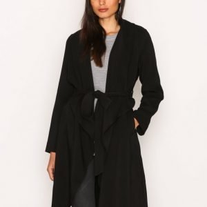 New Look Waterfall Belted Coat Trenssitakki Black