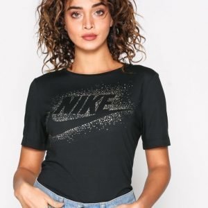 Nike Nsw Essntl Top Ss Metallic T-Paita Musta