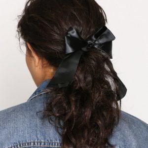 Nly Accessories Satin Bow Hair Tie Hiuslenkki Musta