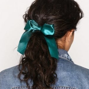 Nly Accessories Satin Bow Hair Tie Hiuslenkki Vihreä