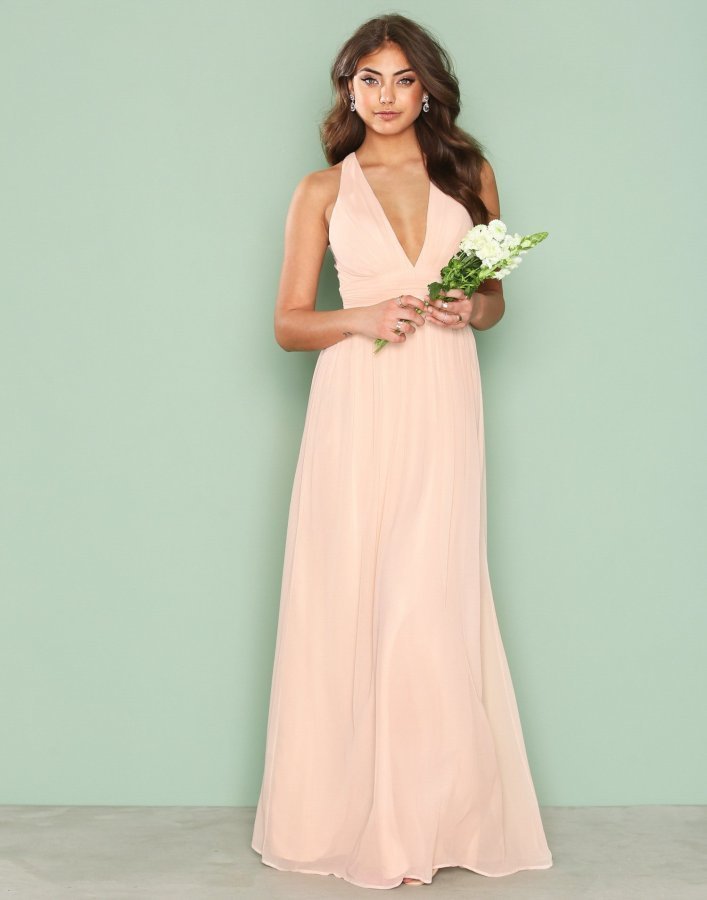 Nly Eve Empire Cross Back Dress Maksimekko Peach Vaatekauppa24.fi